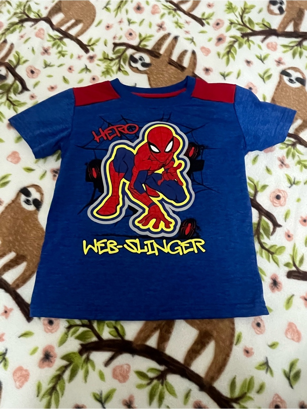 Spider Hero Blue & Red "Web-Slinger" Kids T‑Shirt - Boys 4T